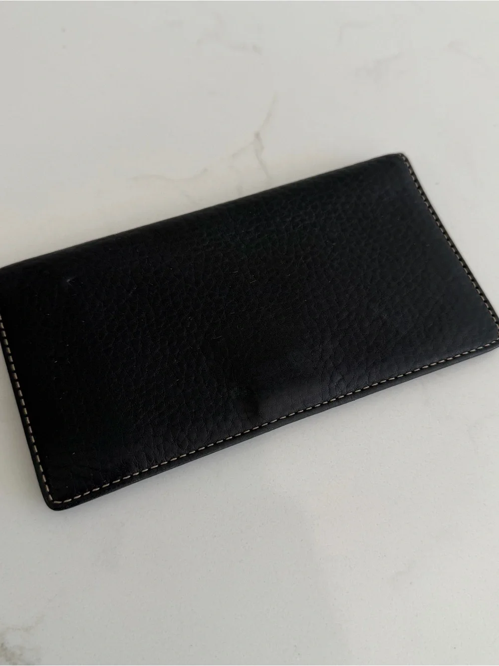 Vintage Coach simple black leather checkbook Minimalist